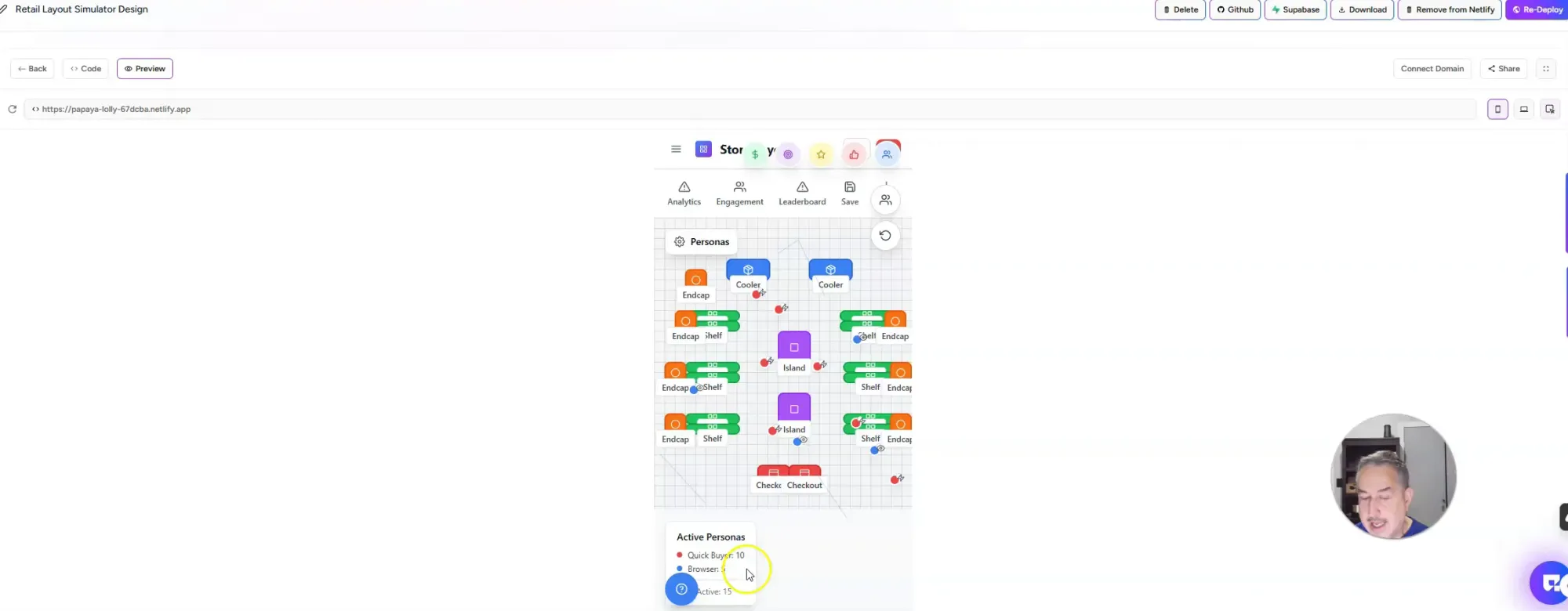 Buyer persona selection menu showing different shopper types
