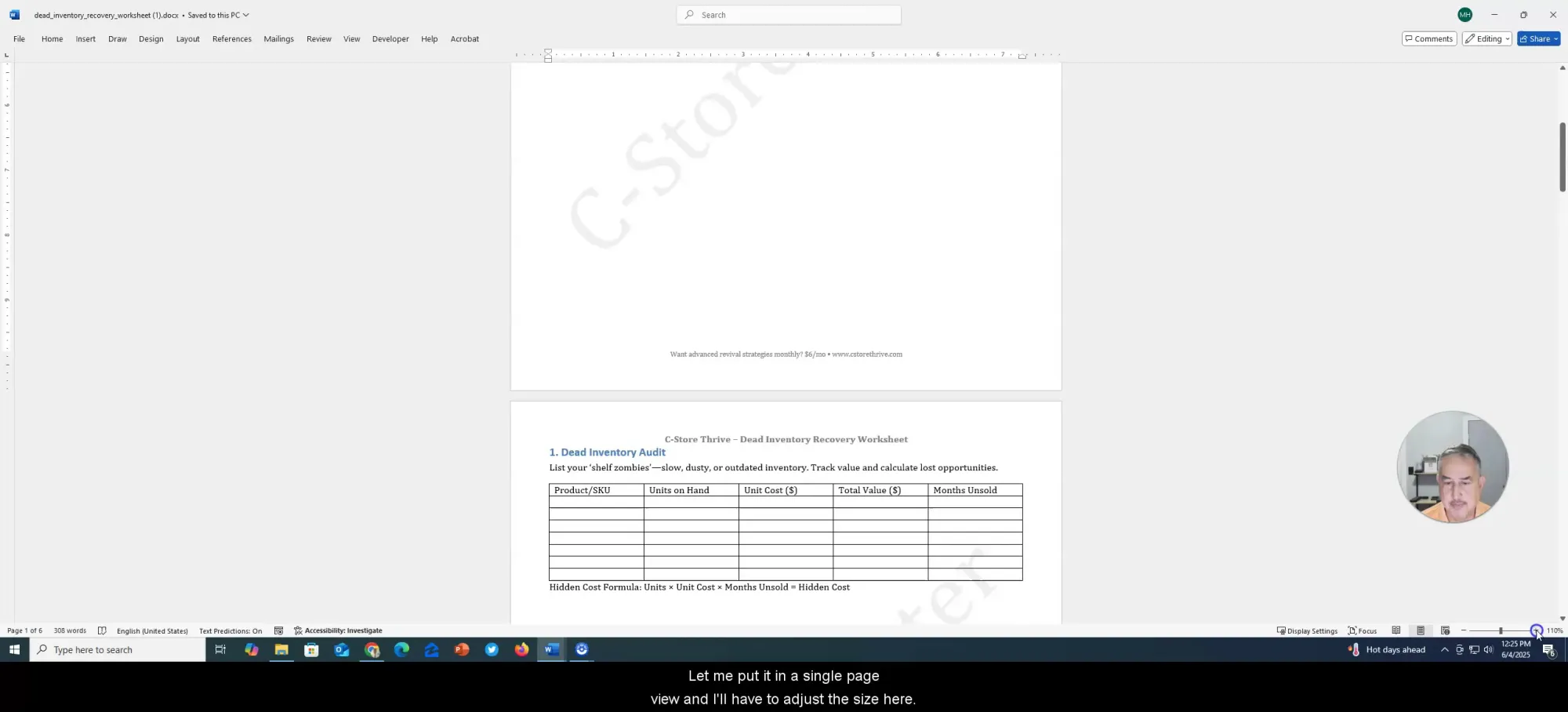 Dead inventory checklist example for convenience stores