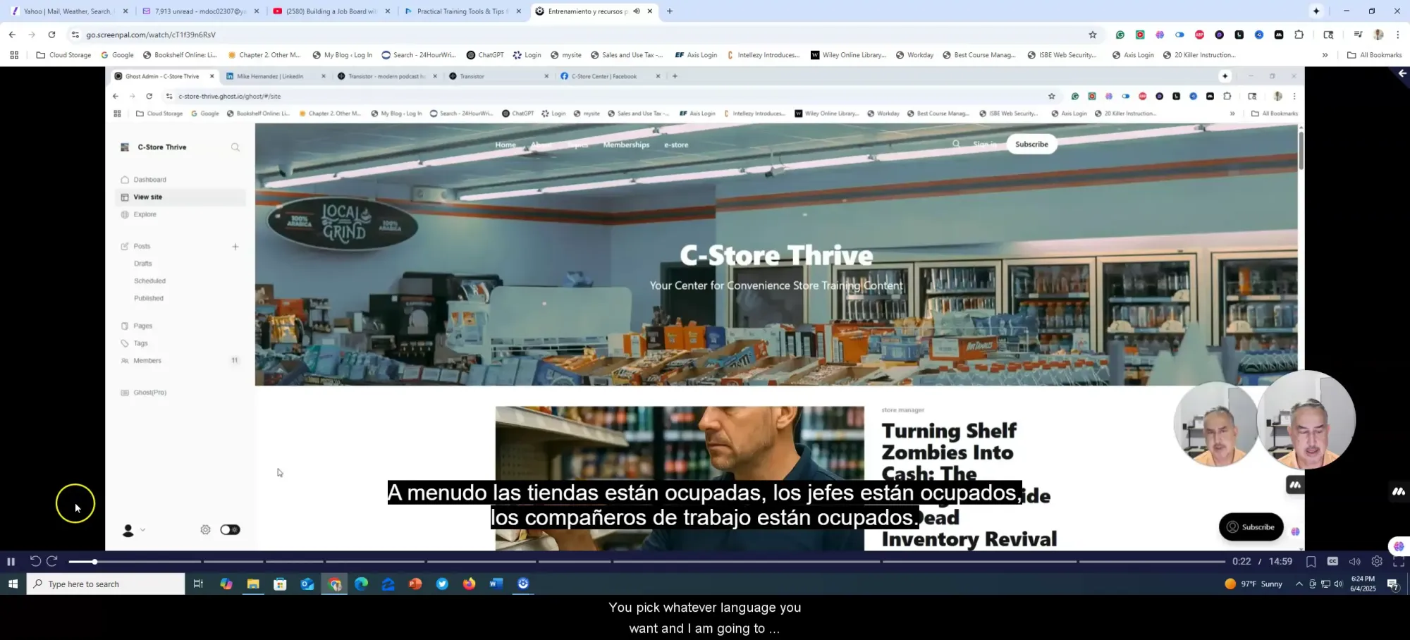 Caption translation working in Spanish