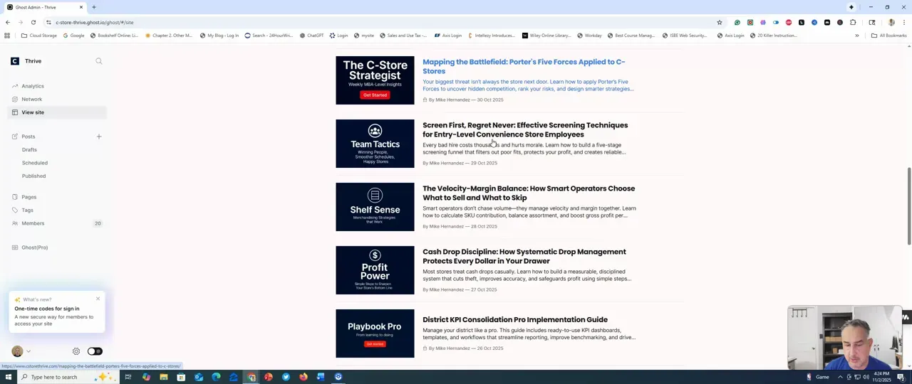 Dashboard showing four core concepts: profit, merchandising, teams, operations