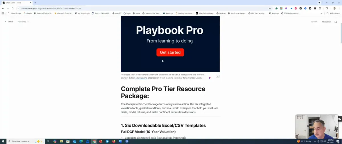 Playbook Pro pricing and value overview showing $12 per month